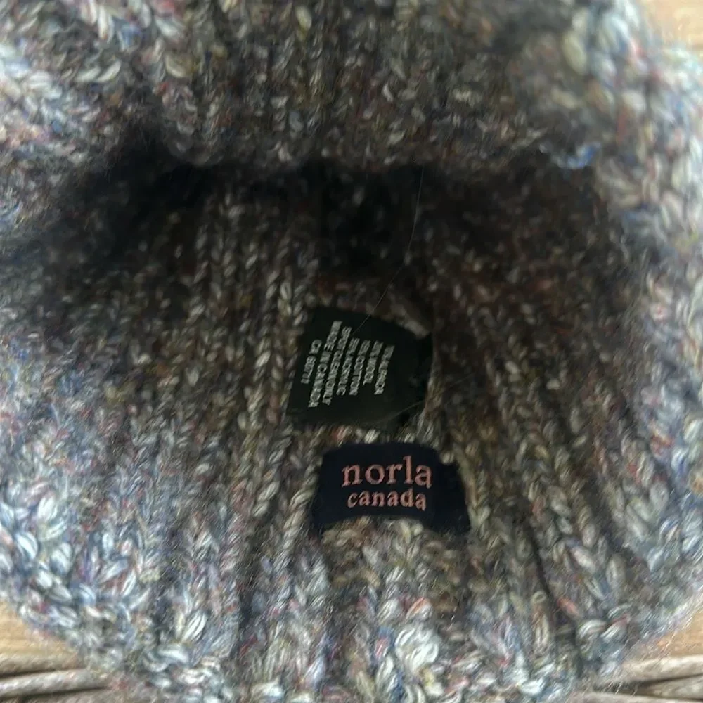 Norla Canada Alpaca Blend Knit Pom Pom Hat O/S